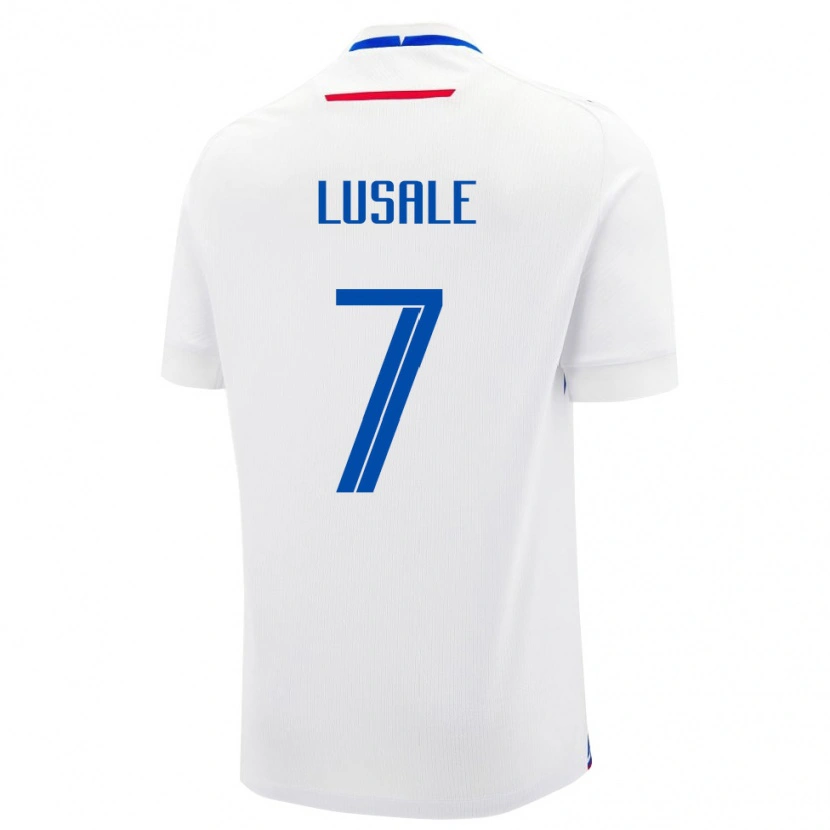 Danxen Kvinnor Slovakien Samuel Lusale #7 Vit Blå Bortatröja Matchtröjor 26-28 Tröjor T-Tröja