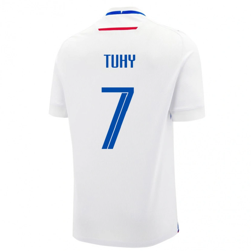 Danxen Kvinnor Slovakien Tomas Tuhy #7 Vit Blå Bortatröja Matchtröjor 26-28 Tröjor T-Tröja