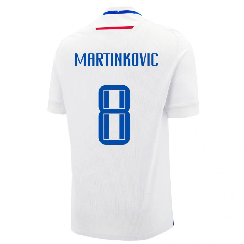 Danxen Kvinnor Slovakien Matej Martinkovic #8 Vit Blå Bortatröja Matchtröjor 26-28 Tröjor T-Tröja