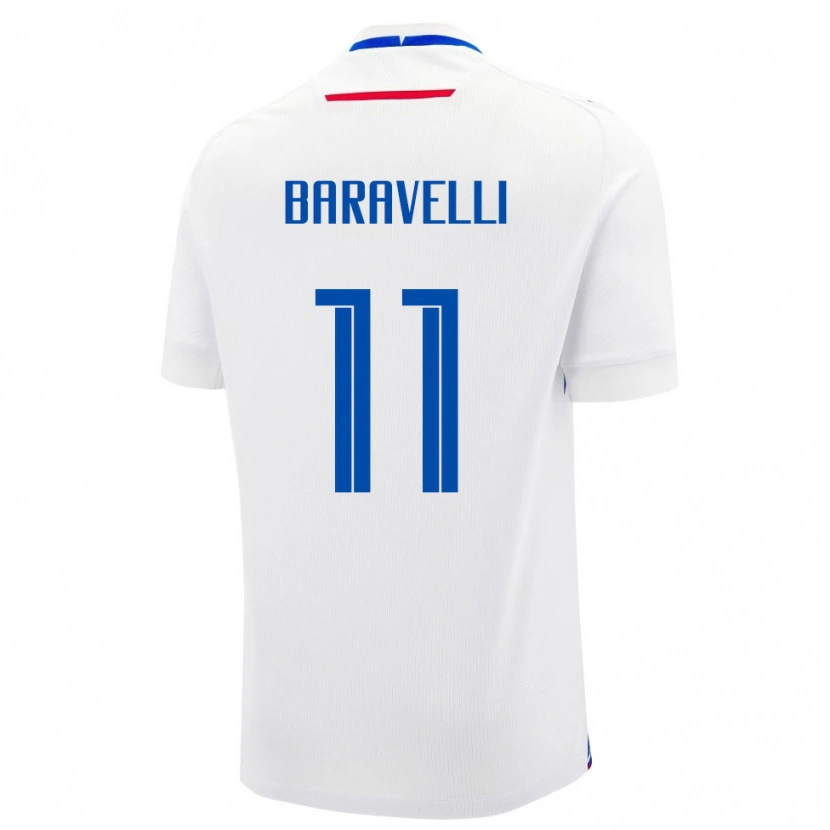 Danxen Kvinnor Slovakien Rocco Baravelli #11 Vit Blå Bortatröja Matchtröjor 26-28 Tröjor T-Tröja