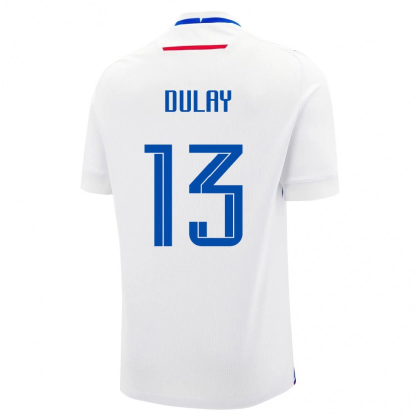 Danxen Kvinnor Slovakien Patrik Dulay #13 Vit Blå Bortatröja Matchtröjor 26-28 Tröjor T-Tröja