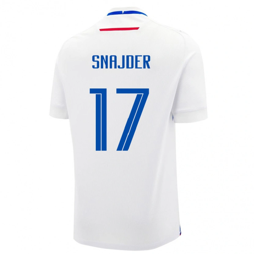 Danxen Kvinnor Slovakien Dominik Snajder #17 Vit Blå Bortatröja Matchtröjor 26-28 Tröjor T-Tröja