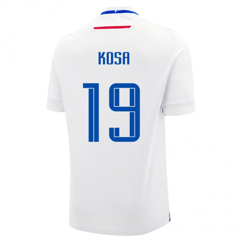 Danxen Kvinnor Slovakien Frantisek Kosa #19 Vit Blå Bortatröja Matchtröjor 26-28 Tröjor T-Tröja