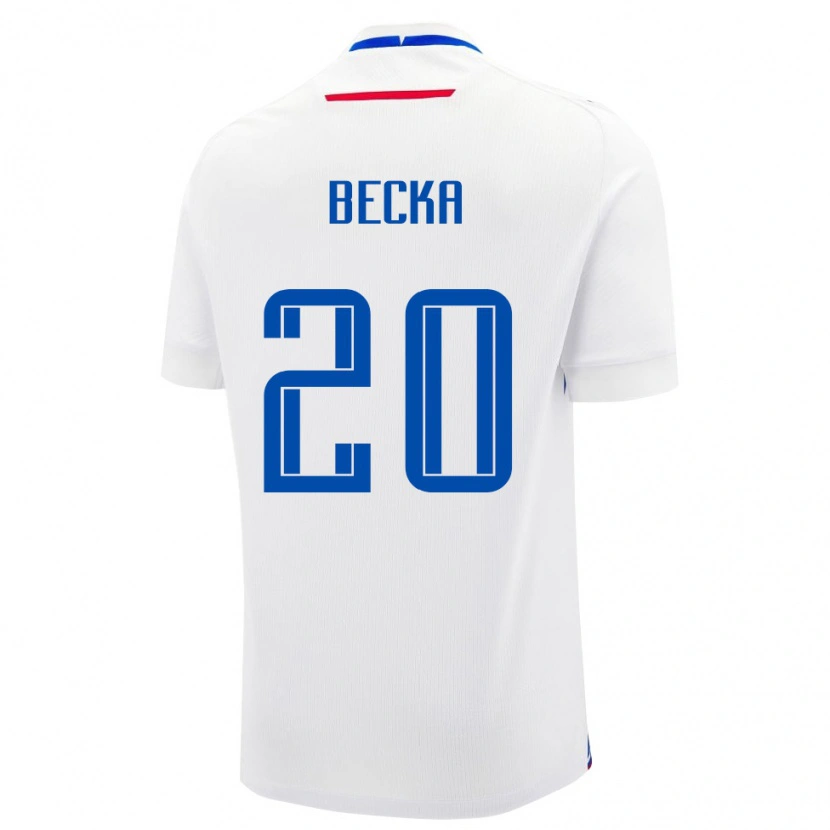 Danxen Kvinnor Slovakien Martin Becka #20 Vit Blå Bortatröja Matchtröjor 26-28 Tröjor T-Tröja