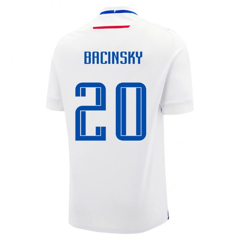 Danxen Kvinnor Slovakien Christian Bacinsky #20 Vit Blå Bortatröja Matchtröjor 26-28 Tröjor T-Tröja