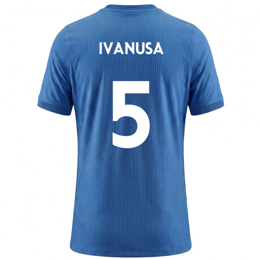 Danxen Kvinnor Slovenien Lara Ivanuša #5 Blå Vit Bortatröja Matchtröjor 26-28 Tröjor T-Tröja