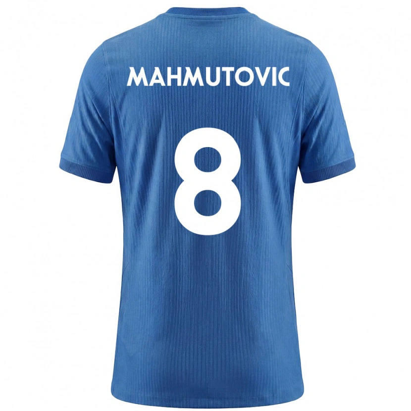 Danxen Kvinnor Slovenien Malik Mahmutovic #8 Blå Vit Bortatröja Matchtröjor 26-28 Tröjor T-Tröja