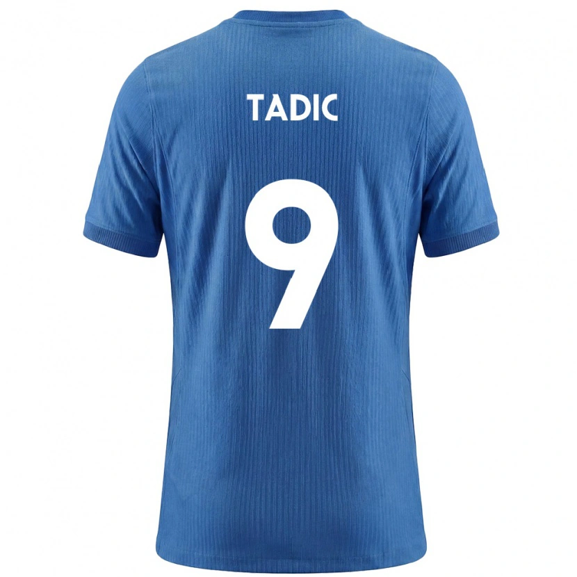 Danxen Kvinnor Slovenien Matej Tadic #9 Blå Vit Bortatröja Matchtröjor 26-28 Tröjor T-Tröja