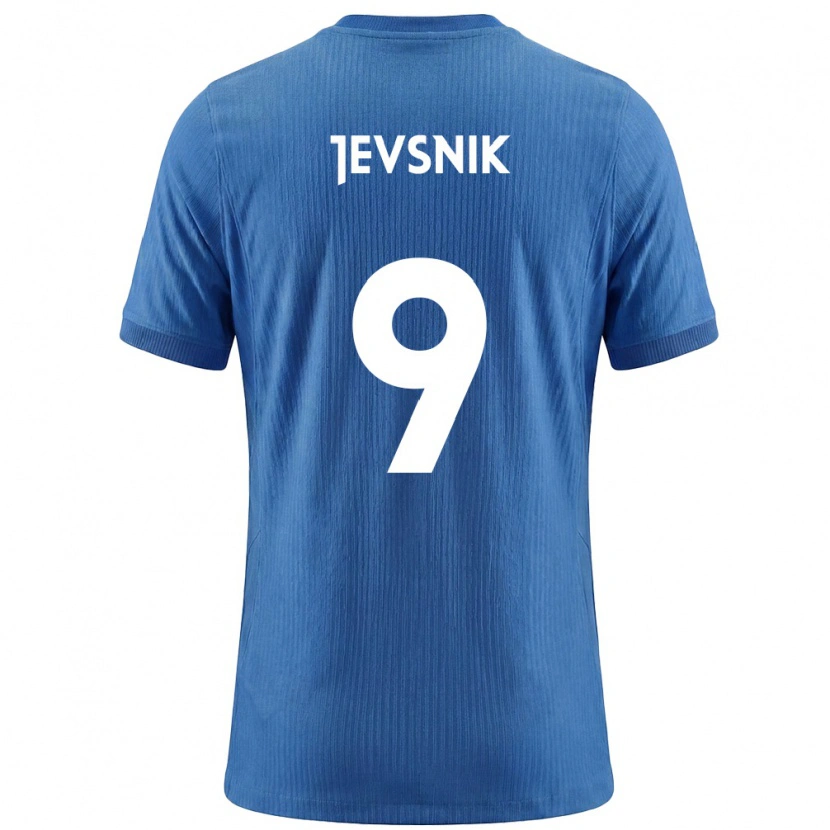 Danxen Kvinnor Slovenien Gal Jevsnik #9 Blå Vit Bortatröja Matchtröjor 26-28 Tröjor T-Tröja