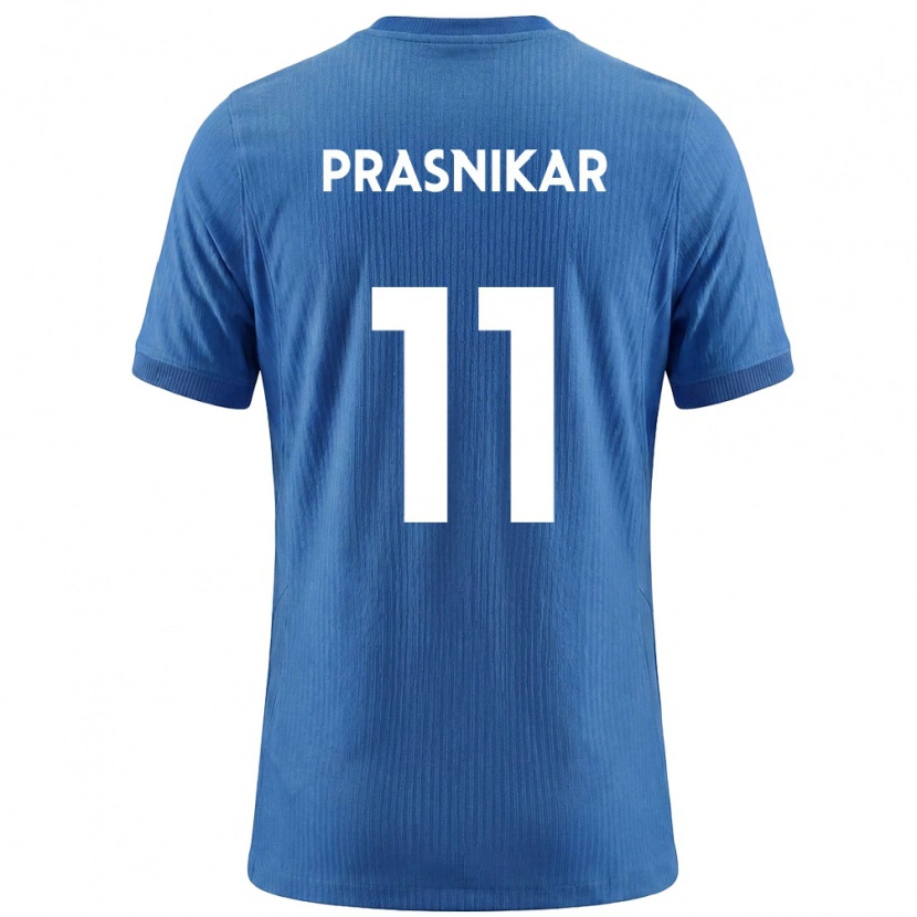 Danxen Kvinnor Slovenien Lara Prašnikar #11 Blå Vit Bortatröja Matchtröjor 26-28 Tröjor T-Tröja