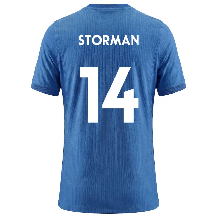 Danxen Kvinnor Slovenien Rok Storman #14 Blå Vit Bortatröja Matchtröjor 26-28 Tröjor T-Tröja