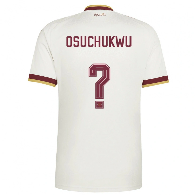 Danxen Kvinnor Spanien Darlington Osuchukwu #0 Off-White Burgund Bortatröja Matchtröjor 26-28 Tröjor T-Tröja