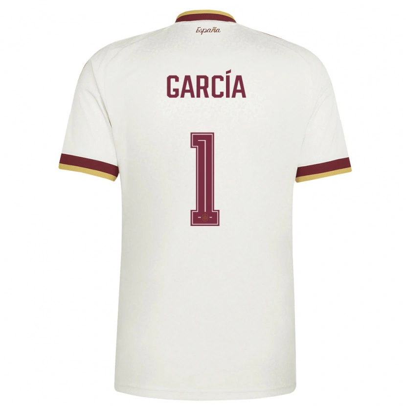 Danxen Kvinnor Spanien Simón García #1 Off-White Burgund Bortatröja Matchtröjor 26-28 Tröjor T-Tröja