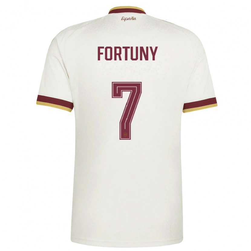 Danxen Kvinnor Spanien Pol Fortuny #7 Off-White Burgund Bortatröja Matchtröjor 26-28 Tröjor T-Tröja