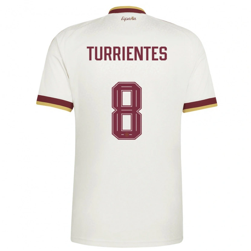 Danxen Kvinnor Spanien Beñat Turrientes #8 Off-White Burgund Bortatröja Matchtröjor 26-28 Tröjor T-Tröja