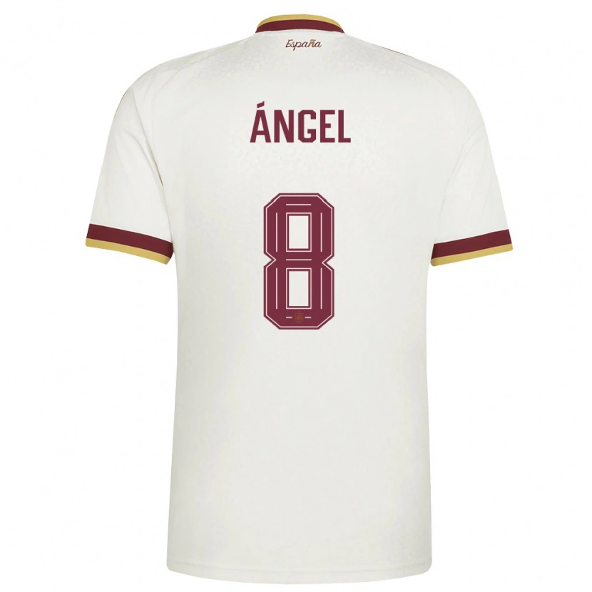 Danxen Kvinnor Spanien Manuel Angel #8 Off-White Burgund Bortatröja Matchtröjor 26-28 Tröjor T-Tröja
