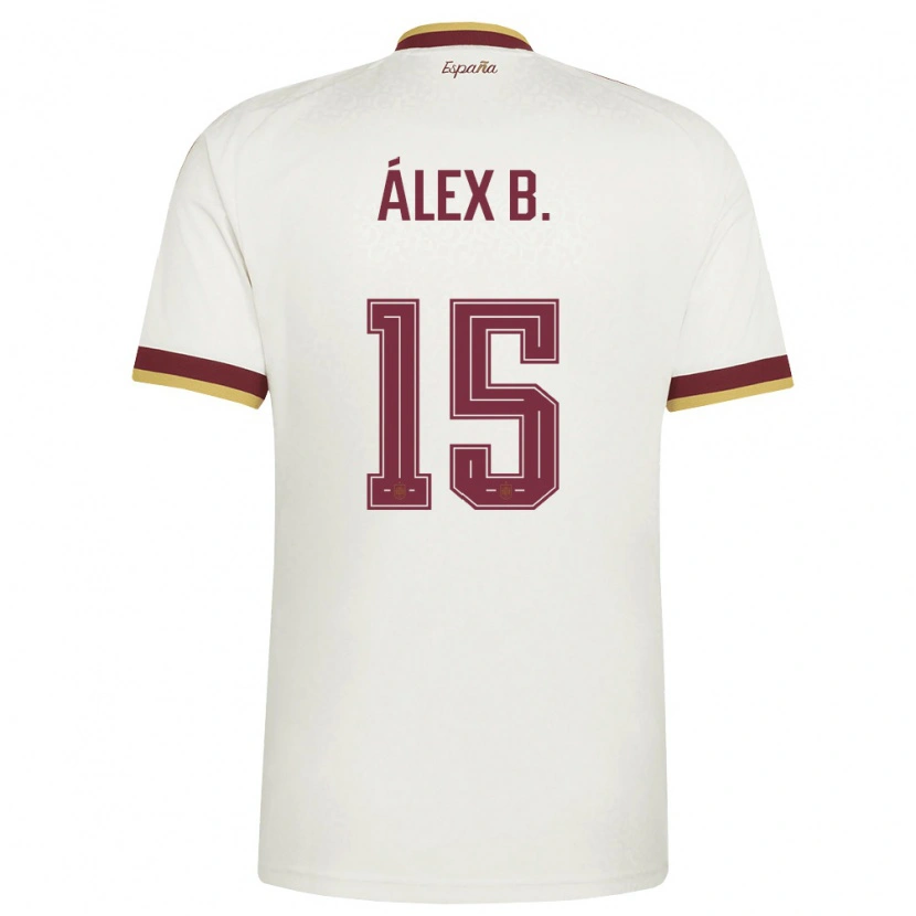 Danxen Kvinnor Spanien Álex Baena #15 Off-White Burgund Bortatröja Matchtröjor 26-28 Tröjor T-Tröja