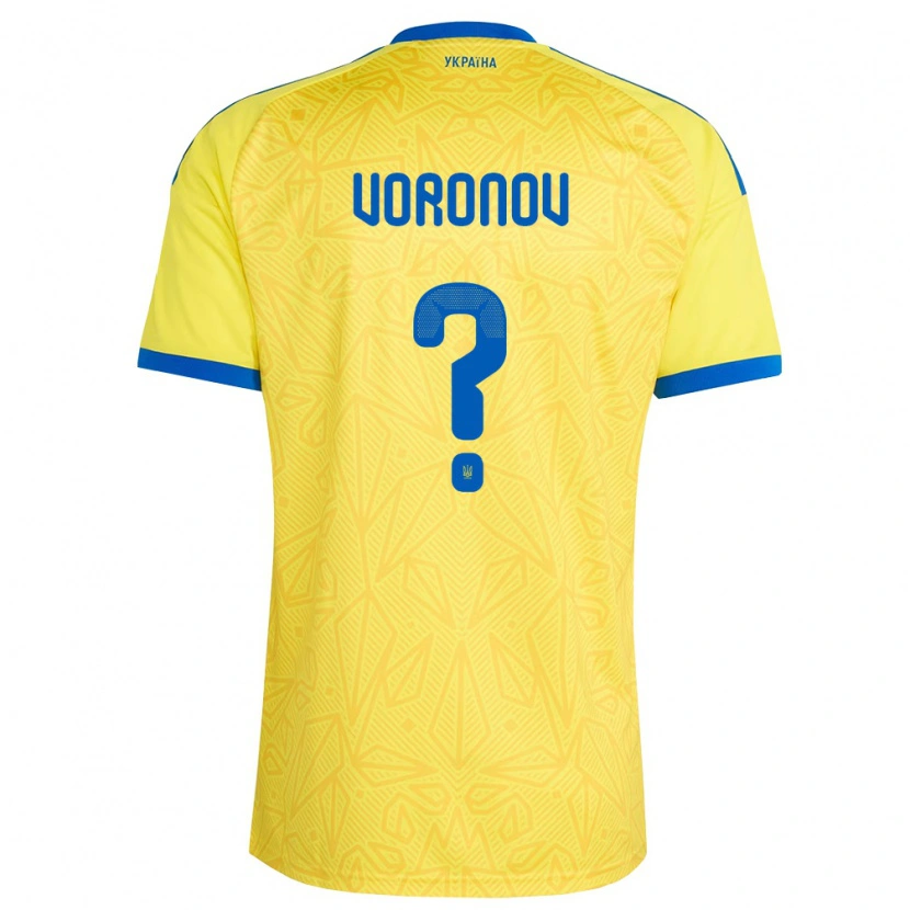 Danxen Barn Ukraina Maksym Voronov #0 Gul Blå Hemmatröja Matchtröjor 26-28 Tröjor T-Tröja