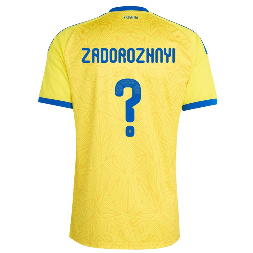Danxen Barn Ukraina Fedir Zadorozhnyi #0 Gul Blå Hemmatröja Matchtröjor 26-28 Tröjor T-Tröja