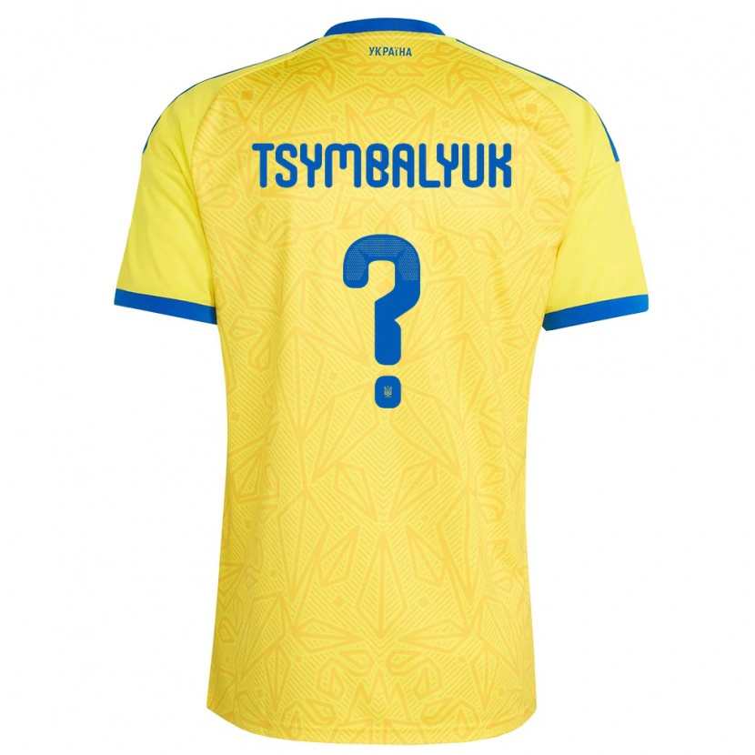 Danxen Barn Ukraina Maksym Tsymbalyuk #0 Gul Blå Hemmatröja Matchtröjor 26-28 Tröjor T-Tröja