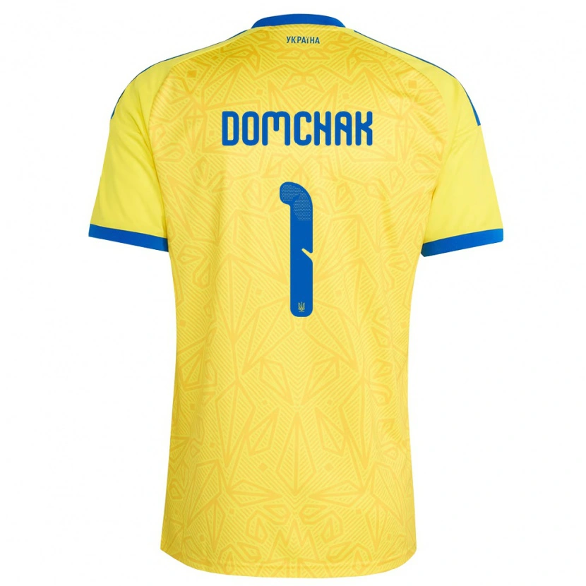 Danxen Barn Ukraina Nazar Domchak #1 Gul Blå Hemmatröja Matchtröjor 26-28 Tröjor T-Tröja