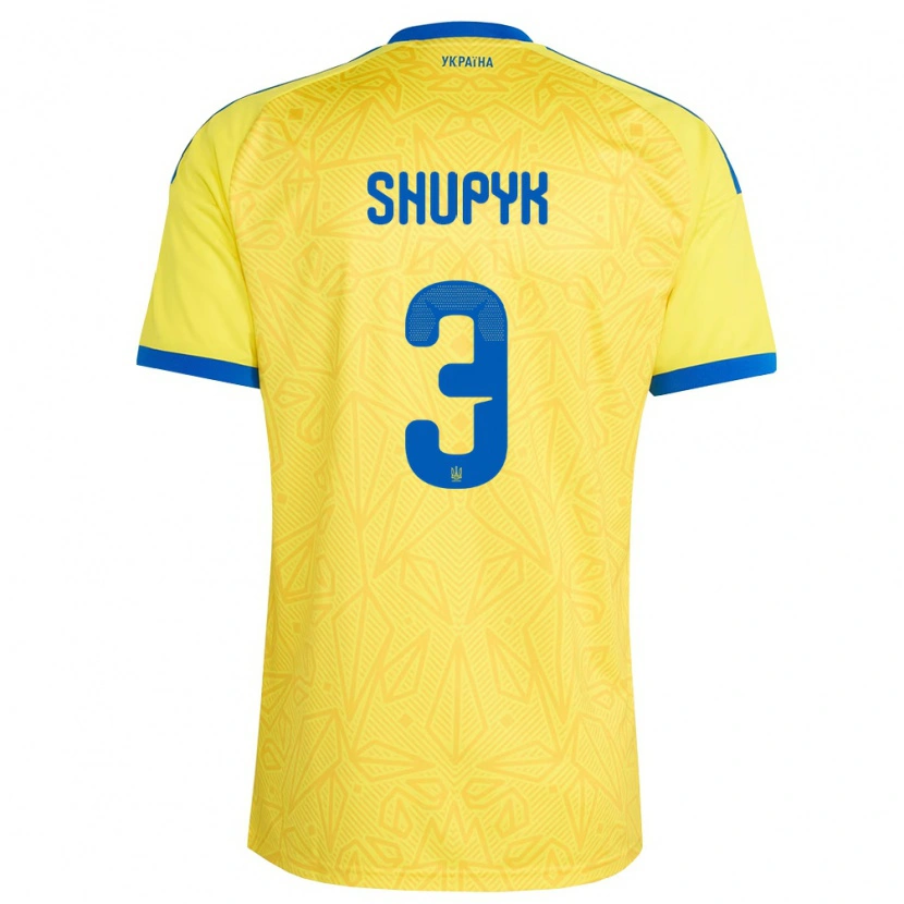 Danxen Barn Ukraina Roman Shupyk #3 Gul Blå Hemmatröja Matchtröjor 26-28 Tröjor T-Tröja