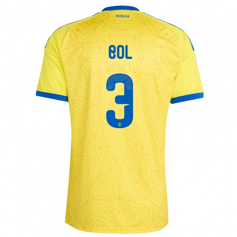 Danxen Barn Ukraina Anton Bol #3 Gul Blå Hemmatröja Matchtröjor 26-28 Tröjor T-Tröja
