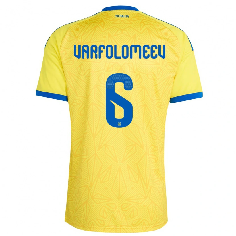 Danxen Barn Ukraina Ivan Varfolomeev #6 Gul Blå Hemmatröja Matchtröjor 26-28 Tröjor T-Tröja