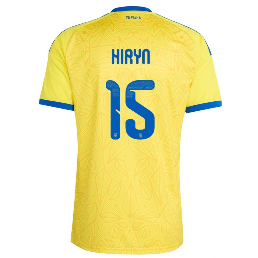 Danxen Barn Ukraina Viktoriya Hiryn #15 Gul Blå Hemmatröja Matchtröjor 26-28 Tröjor T-Tröja