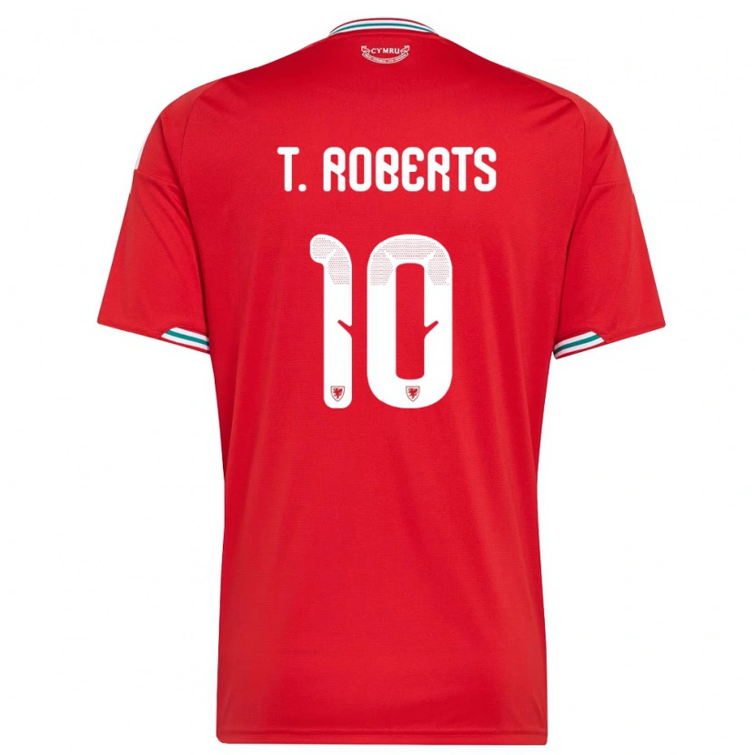 Danxen Barn Wales Tyler Roberts #10 Röd Vit Grön Hemmatröja Matchtröjor 26-28 Tröjor T-Tröja