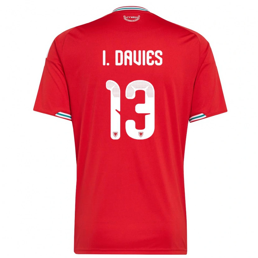 Danxen Barn Wales Isaak Davies #13 Röd Vit Grön Hemmatröja Matchtröjor 26-28 Tröjor T-Tröja