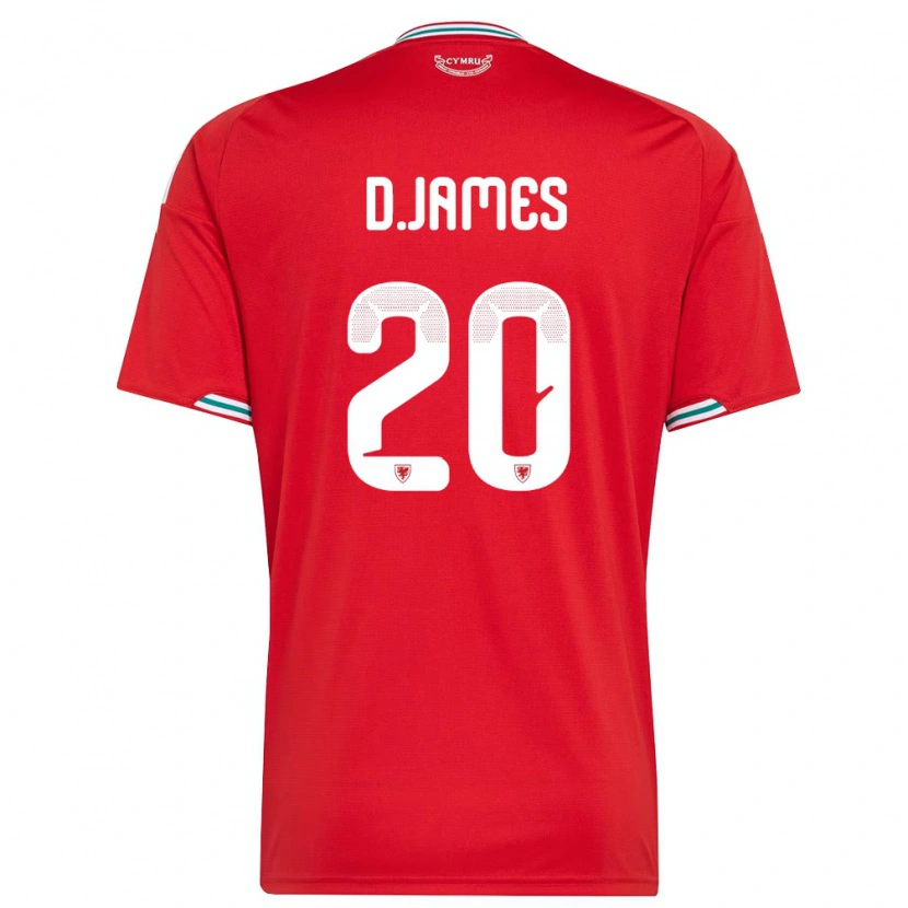 Danxen Barn Wales Daniel James #20 Röd Vit Grön Hemmatröja Matchtröjor 26-28 Tröjor T-Tröja