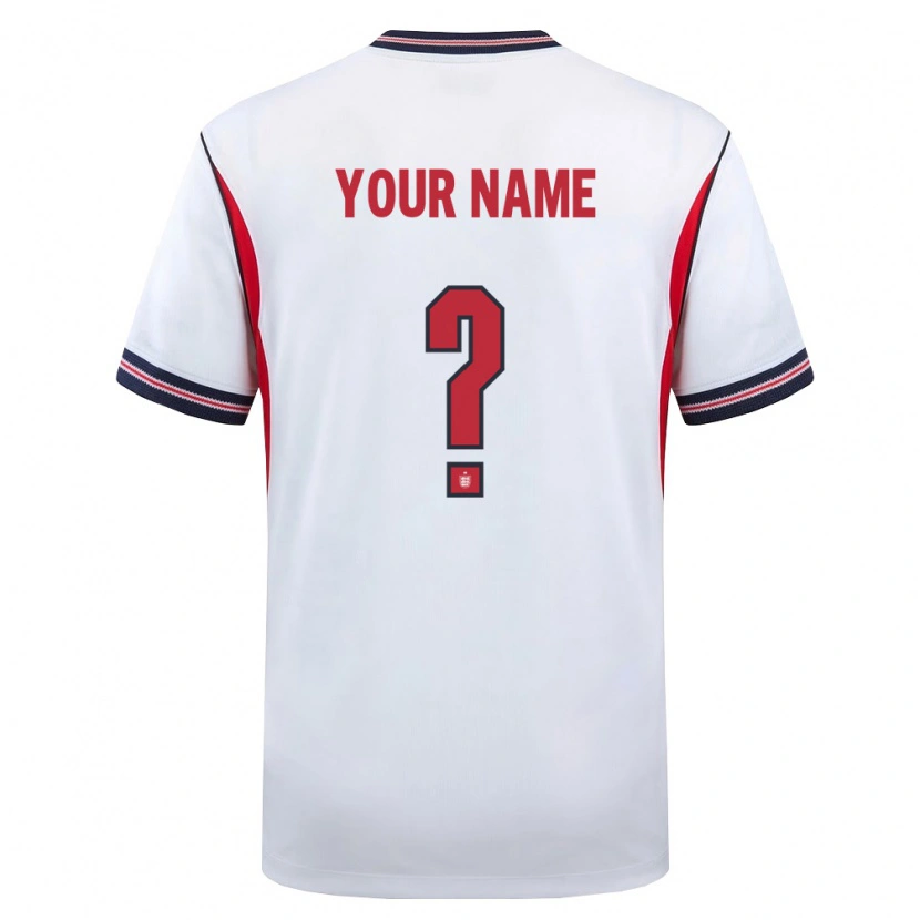 Danxen Barn England Ditt Namn #0 Vit Marin Röd Hemmatröja Matchtröjor 26-28 Tröjor T-Tröja