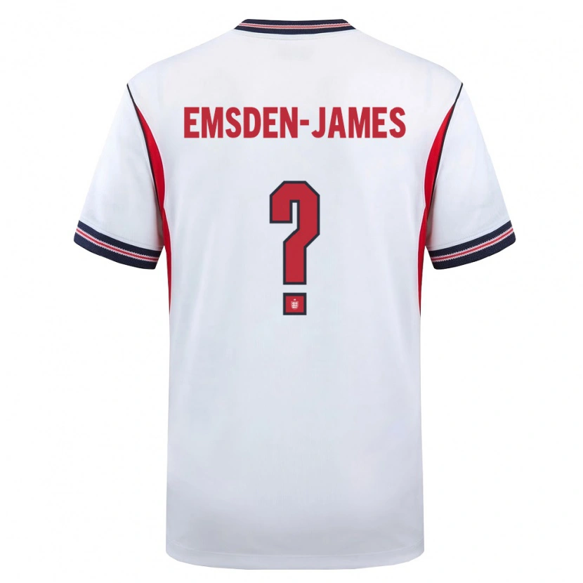 Danxen Barn England Harley Emsden-James #0 Vit Marin Röd Hemmatröja Matchtröjor 26-28 Tröjor T-Tröja