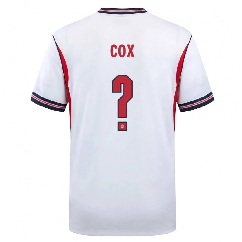 Danxen Barn England Matthew Cox #0 Vit Marin Röd Hemmatröja Matchtröjor 26-28 Tröjor T-Tröja