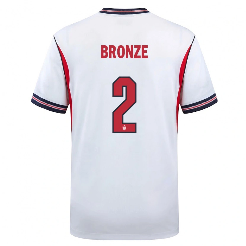 Danxen Barn England Lucy Bronze #2 Vit Marin Röd Hemmatröja Matchtröjor 26-28 Tröjor T-Tröja