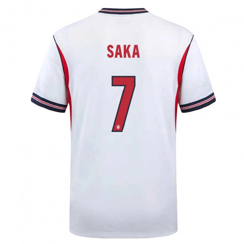 Danxen Barn England Bukayo Saka #7 Vit Marin Röd Hemmatröja Matchtröjor 26-28 Tröjor T-Tröja