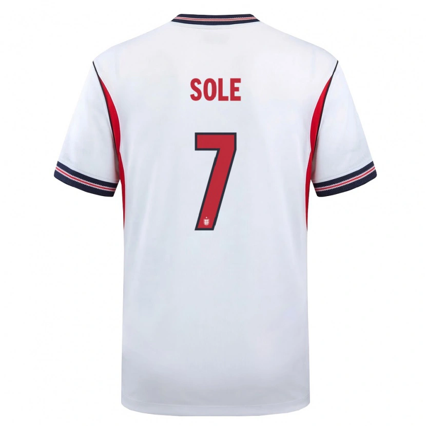 Danxen Barn England Giuseppe Sole #7 Vit Marin Röd Hemmatröja Matchtröjor 26-28 Tröjor T-Tröja