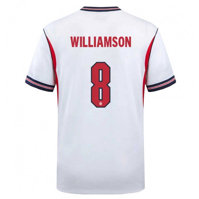 Danxen Barn England Leah Williamson #8 Vit Marin Röd Hemmatröja Matchtröjor 26-28 Tröjor T-Tröja