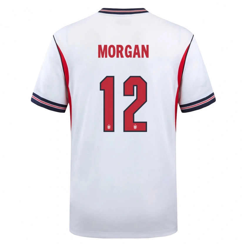Danxen Barn England Esme Morgan #12 Vit Marin Röd Hemmatröja Matchtröjor 26-28 Tröjor T-Tröja