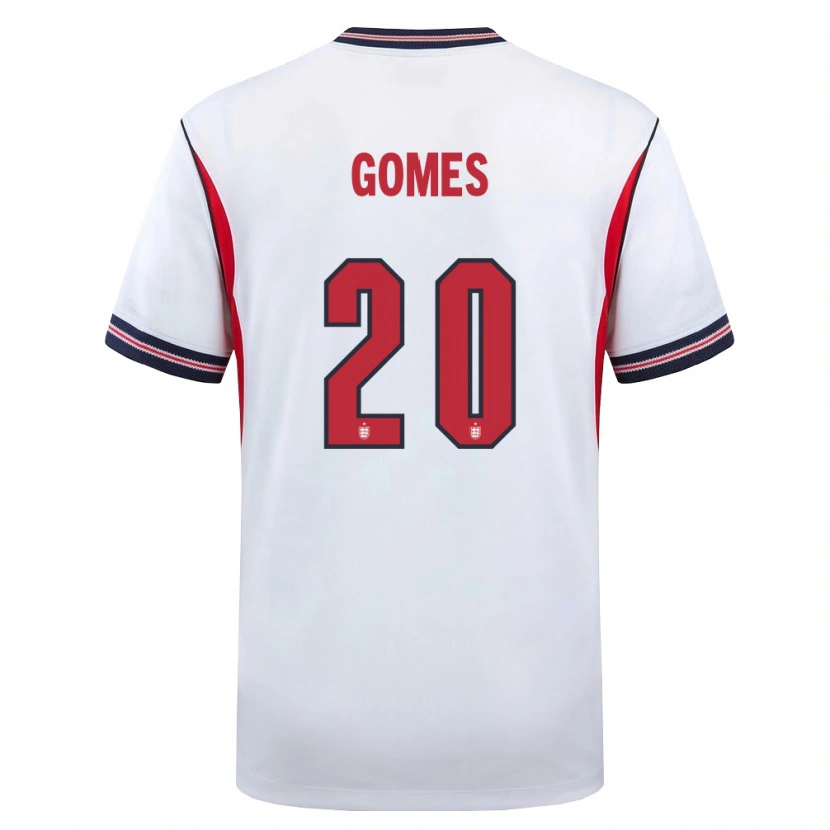 Danxen Barn England Angel Gomes #20 Vit Marin Röd Hemmatröja Matchtröjor 26-28 Tröjor T-Tröja