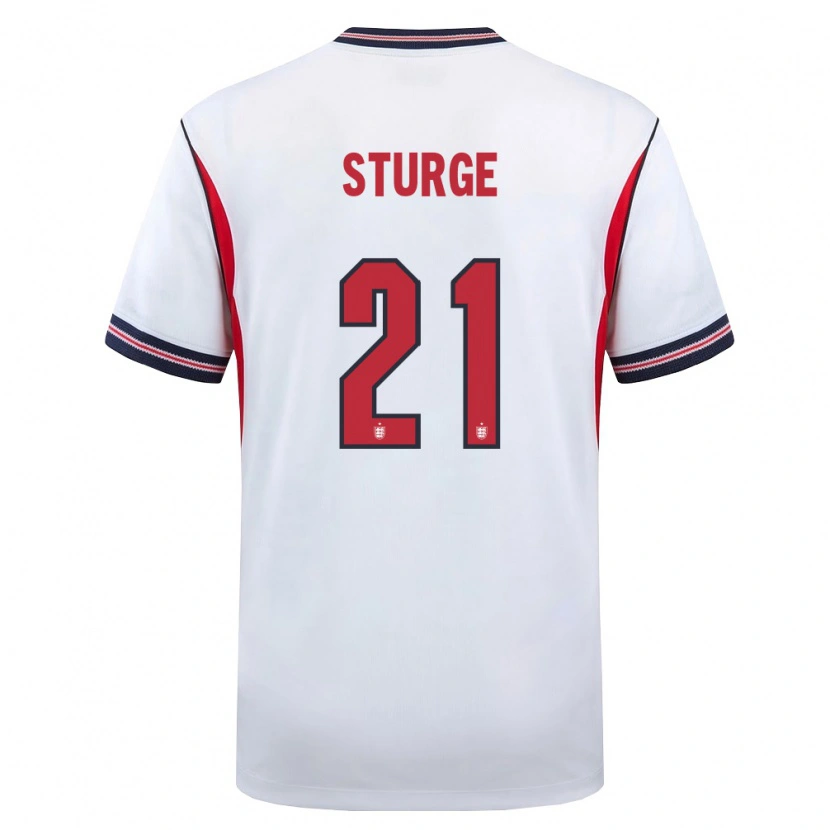 Danxen Barn England Zak Sturge #21 Vit Marin Röd Hemmatröja Matchtröjor 26-28 Tröjor T-Tröja