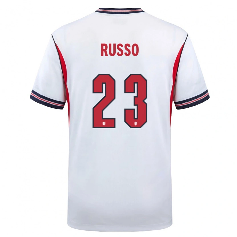 Danxen Barn England Alessia Russo #23 Vit Marin Röd Hemmatröja Matchtröjor 26-28 Tröjor T-Tröja