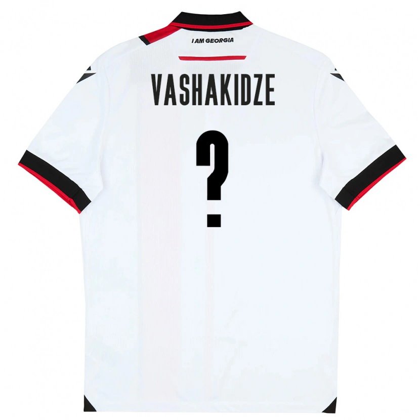 Danxen Barn Georgia Nikoloz Vashakidze #0 Vit Svart Röd Hemmatröja Matchtröjor 26-28 Tröjor T-Tröja