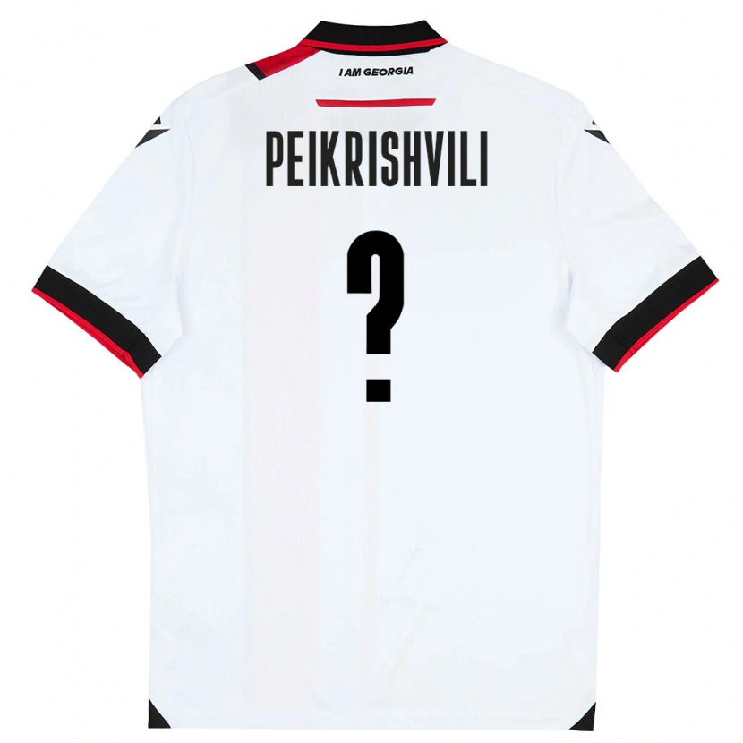 Danxen Barn Georgia Aleksandre Peikrishvili #0 Vit Svart Röd Hemmatröja Matchtröjor 26-28 Tröjor T-Tröja