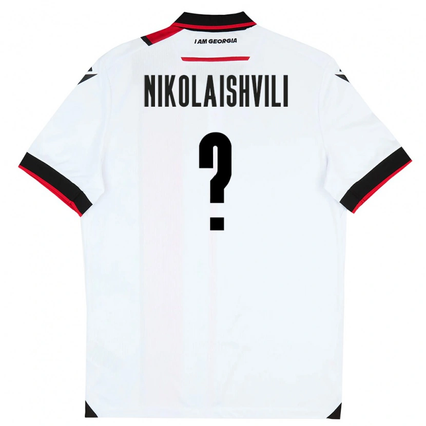 Danxen Barn Georgia Giorgi Nikolaishvili #0 Vit Svart Röd Hemmatröja Matchtröjor 26-28 Tröjor T-Tröja