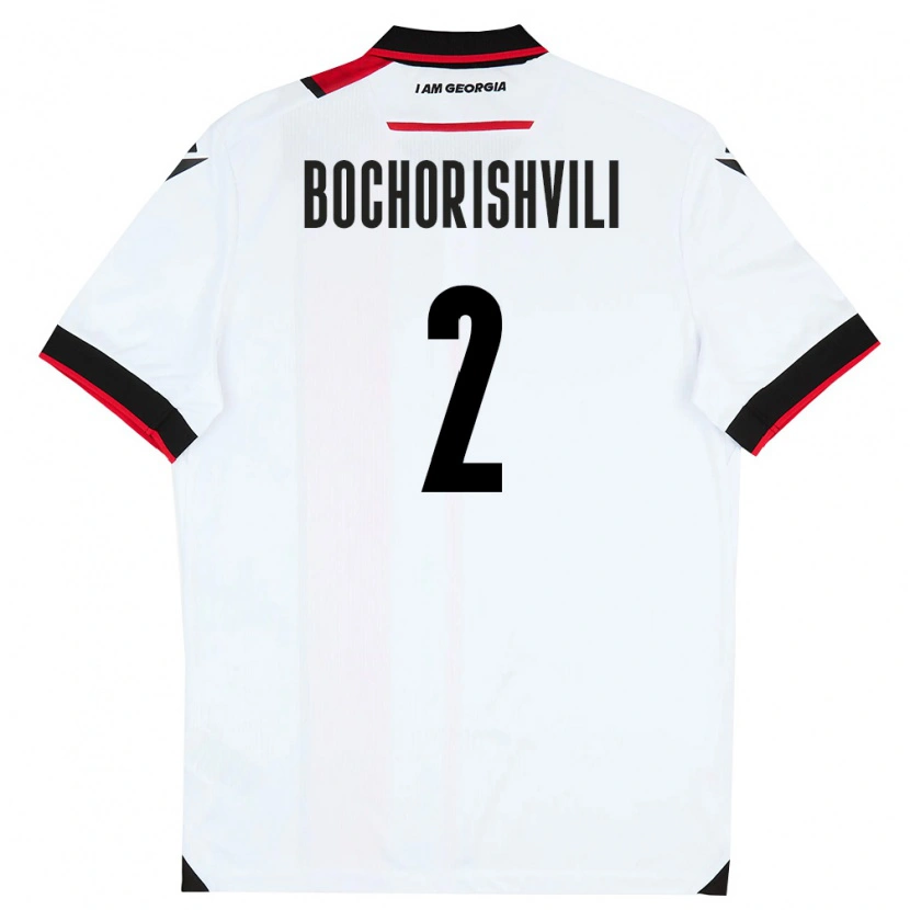 Danxen Barn Georgia Nikoloz Bochorishvili #2 Vit Svart Röd Hemmatröja Matchtröjor 26-28 Tröjor T-Tröja