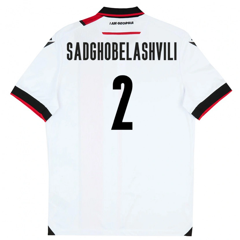 Danxen Barn Georgia Gela Sadghobelashvili #2 Vit Svart Röd Hemmatröja Matchtröjor 26-28 Tröjor T-Tröja
