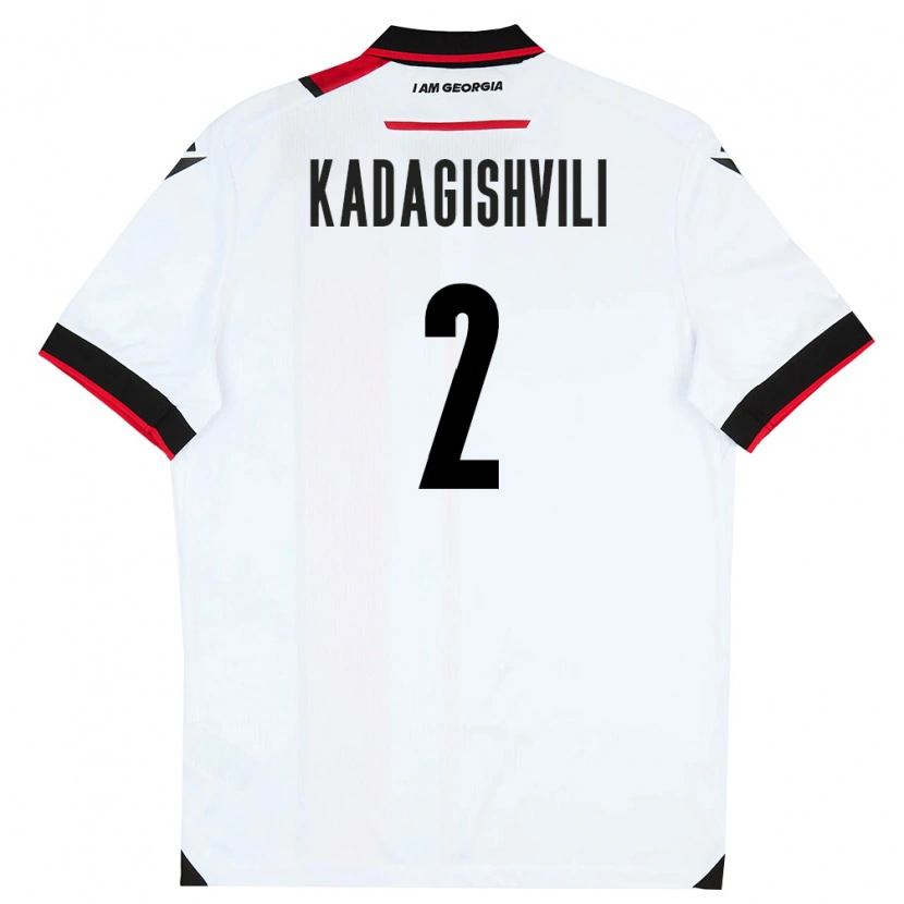Danxen Barn Georgia Gvantsa Kadagishvili #2 Vit Svart Röd Hemmatröja Matchtröjor 26-28 Tröjor T-Tröja