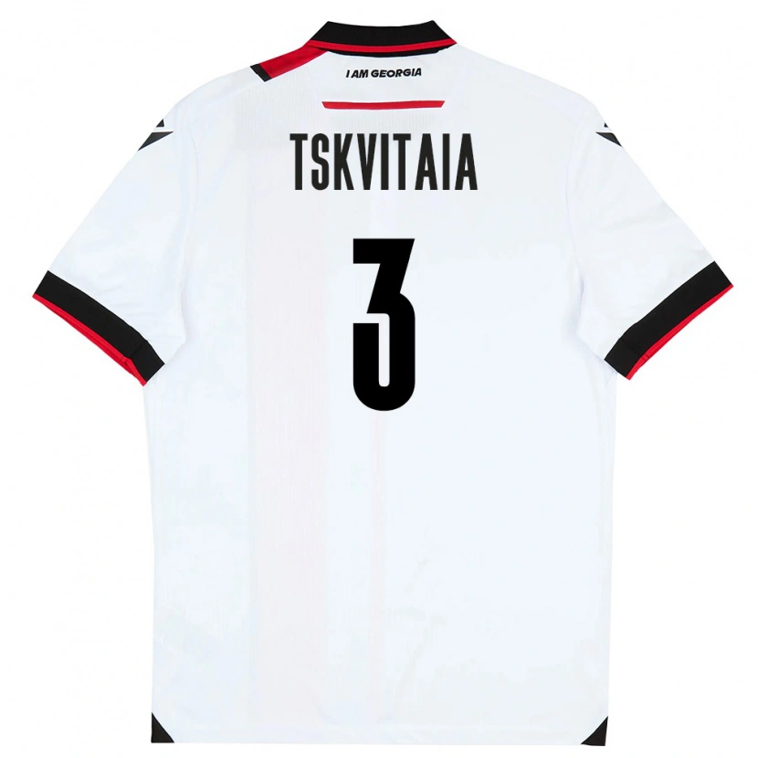 Danxen Barn Georgia Davit Tskvitaia #3 Vit Svart Röd Hemmatröja Matchtröjor 26-28 Tröjor T-Tröja